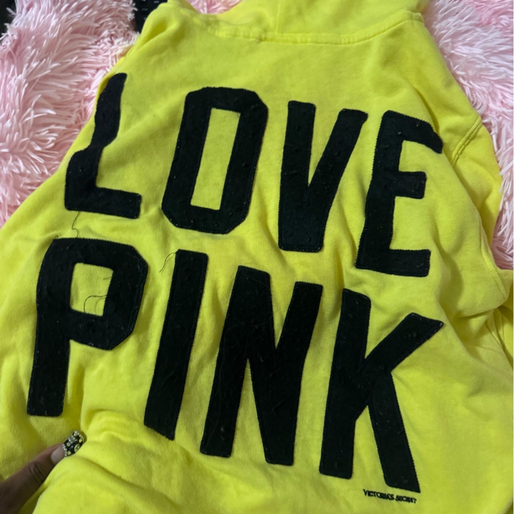 PINK Victoria's Secret Neon Yellow Zip-Up